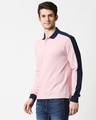 Shop Coral Blush Shoulder Sleeve Cut & Sew Polo-Design