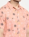 Shop Coral Cloud Floral AOP Half Sleeve Shirt