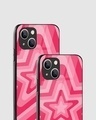 Shop Coral Starbeat Premium Glass Case for Apple iPhone 13 Mini-Design