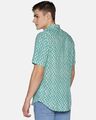 Shop Men Short Sleeve Cotton Printed Jaipuri Block Geometric Sea Green Shirt-Design