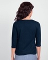 Shop Count Days Round Neck 3/4th Sleeve T-Shirt Navy Blue-Design