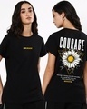 Shop Women's Black Courage Graphic Printed Boyfriend T-shirt-Front