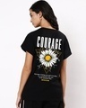 Shop Women's Black Courage Graphic Printed Boyfriend T-shirt-Design