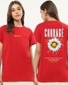 Shop Women's Red Courage Graphic Printed Boyfriend T-shirt-Front