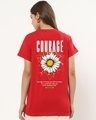 Shop Women's Red Courage Graphic Printed Boyfriend T-shirt-Design
