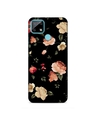 Shop Black Premium Floral Design 3d Printed Hard Back Case For (Realme Narzo30a)-Front
