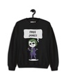 Shop Women's Black Free Jokes Printed Regular Fit Sweatshirt