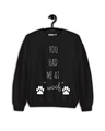 Shop Men's Black Woof Doggy lovers Printed Regular Fit Sweatshirt