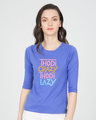 Shop Crazy And Lazy Round Neck 3/4th Sleeve T-Shirt-Front