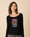 Shop Crazy And Lazy Scoop Neck Full Sleeve T-Shirt-Front