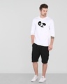 Shop Men's White Crazy Panda Printed T-shirt-Full