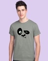 Shop Crazy Panda Half Sleeve T-Shirt Meteor Grey-Front