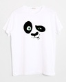 Shop Crazy Panda Half Sleeve T-Shirt White-Front