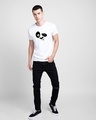 Shop Crazy Panda Half Sleeve T-Shirt White-Full