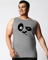 Shop Men's Grey Crazy Panda Graphic Printed Plus Size Vest-Front