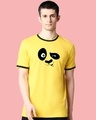 Shop Crazy Panda Round Neck Varsity T-Shirt-Front