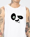 Shop Crazy Panda Round Neck Vest White-Front