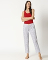 Shop Crimson Leaves White Women's Pyjamas