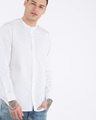 Shop Crisp White Mandarin Collar Shirt