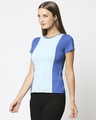 Shop Crystal Blue Melange-Baleine Blue Side Panel Half Sleeves T-Shirt-Design