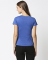 Shop Crystal Blue Melange-Baleine Blue Side Panel Half Sleeves T-Shirt-Full