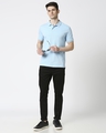 Shop Men's Crystal Blue Polo T-shirt-Full