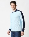 Shop Crystal Blue Shoulder Sleeve Cut & Sew Polo-Design