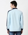 Shop Crystal Blue Shoulder Sleeve Cut & Sew Polo-Full