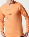Shop Cut The Crap Full Sleeve T-Shirt Mock Orange -Front
