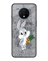 Shop Cute Baby Bunny Premium Glass Case for OnePlus 7T (Shock Proof, Scratch Resistant)-Front