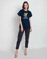 Shop Women's Blue Cute But Crazy (TJL) Graphic Printed Boyfriend T-shirt-Full