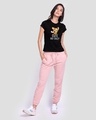 Shop Women's Black Cute But Crazy Graphic Printed Slim Fit T-shirt-Full