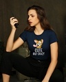 Shop Cute But Crazy Half Sleeve Printed T-Shirt (TJL) Navy Blue-Front