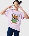 Shop Women's Purple Cute But Psycho Graphic Printed Boyfriend T-shirt-Front