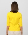 Shop Cute Heart Pocket 3/4th Sleeve Slim Fit T-Shirt Pineapple Yellow-Design