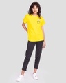 Shop Women's Yellow Cute Heart Graphic Printed Boyfriend T-shirt-Full