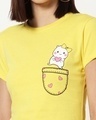 Shop Women's Yellow Cute Heart Graphic Printed Slim Fit T-shirt