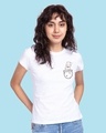 Shop Cute Heart Pocket Half Sleeve T-Shirt White-Front