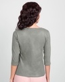 Shop Cute Heart Pocket Round Neck 3/4th Sleeve T-Shirt Meteor Grey-Design