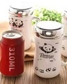 Shop Cute Panda Combo Ceramic Mug, With Lid(400ml, White, Single Piece)-Front