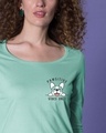 Shop Cute Pawsitive Scoop Neck Full Sleeve T-Shirt-Front