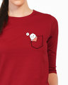 Shop Cute Pocket Hi Round Neck 3/4th Sleeve T-Shirt-Front