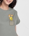Shop Cute Tweety Pocket Boyfriend T-Shirt (LTL) Meteor Grey-Front