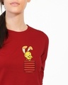Shop Cute Tweety Pocket Round Neck 3/4 Sleeve T-Shirt (LTL) Bold Red-Front