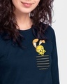 Shop Cute Tweety Pocket Round Neck 3/4 Sleeve T-Shirt (LTL) Navy Blue-Front