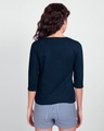 Shop Cute Tweety Pocket Round Neck 3/4 Sleeve T-Shirt (LTL) Navy Blue-Design