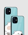 Shop Cute White Bear Premium Glass Case for Apple iPhone 12 Mini-Design