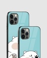 Shop Cute White Bear Premium Glass Case for Apple iPhone 14 Pro-Design