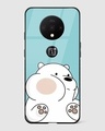 Shop Cute White Bear Premium Glass Case for OnePlus 7T-Front