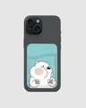 Shop Cute White Bear Printed Mobile Card Holders-Front